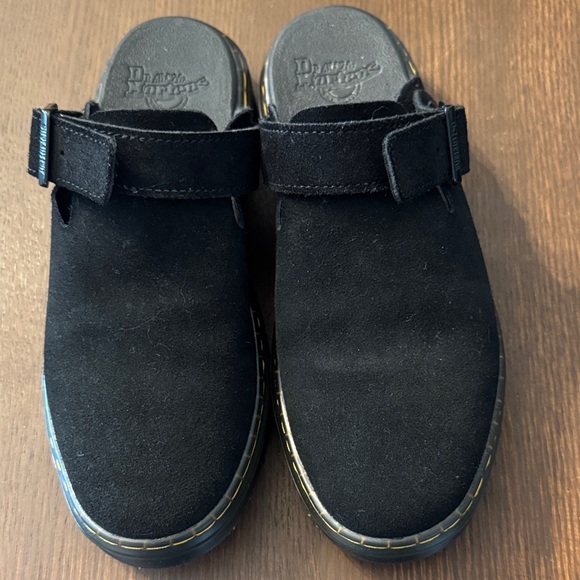 Dr. Martens Black Suede Carlson Mules - Picture 2 of 5